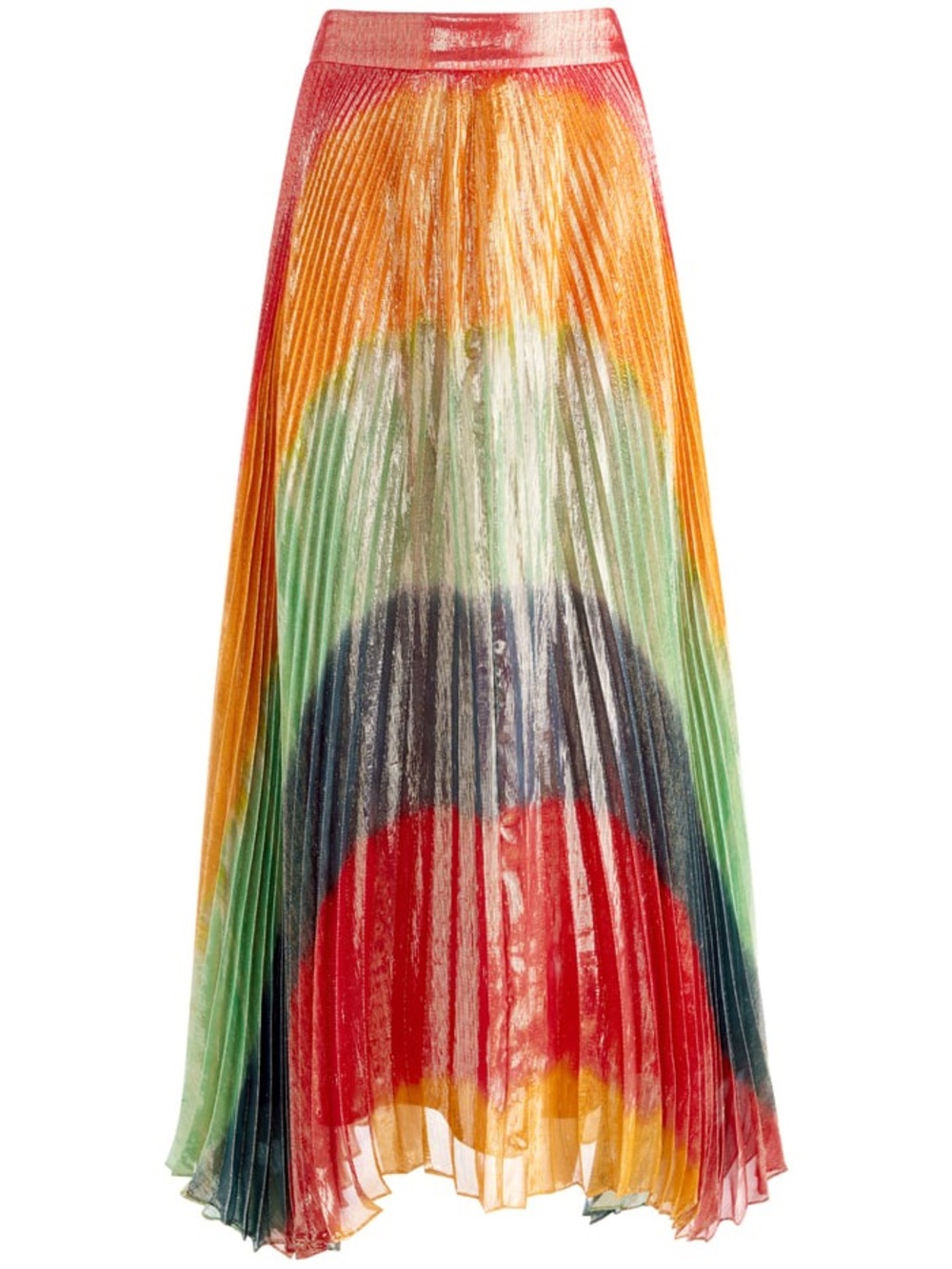 Alice + Olivia KATZ PLEATED MAXI skirt - Red, Orange, Yellow, Green